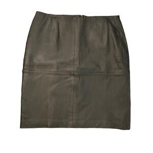 Newport News black leather mini skirt size 10